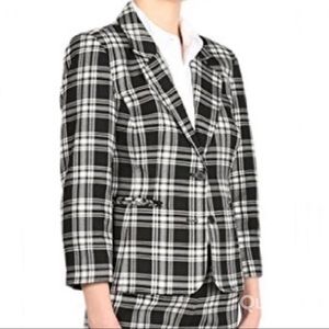 NWT Isaac Mizrahi Plaid Printed Button Jacket